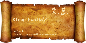 Klepp Euniké névjegykártya